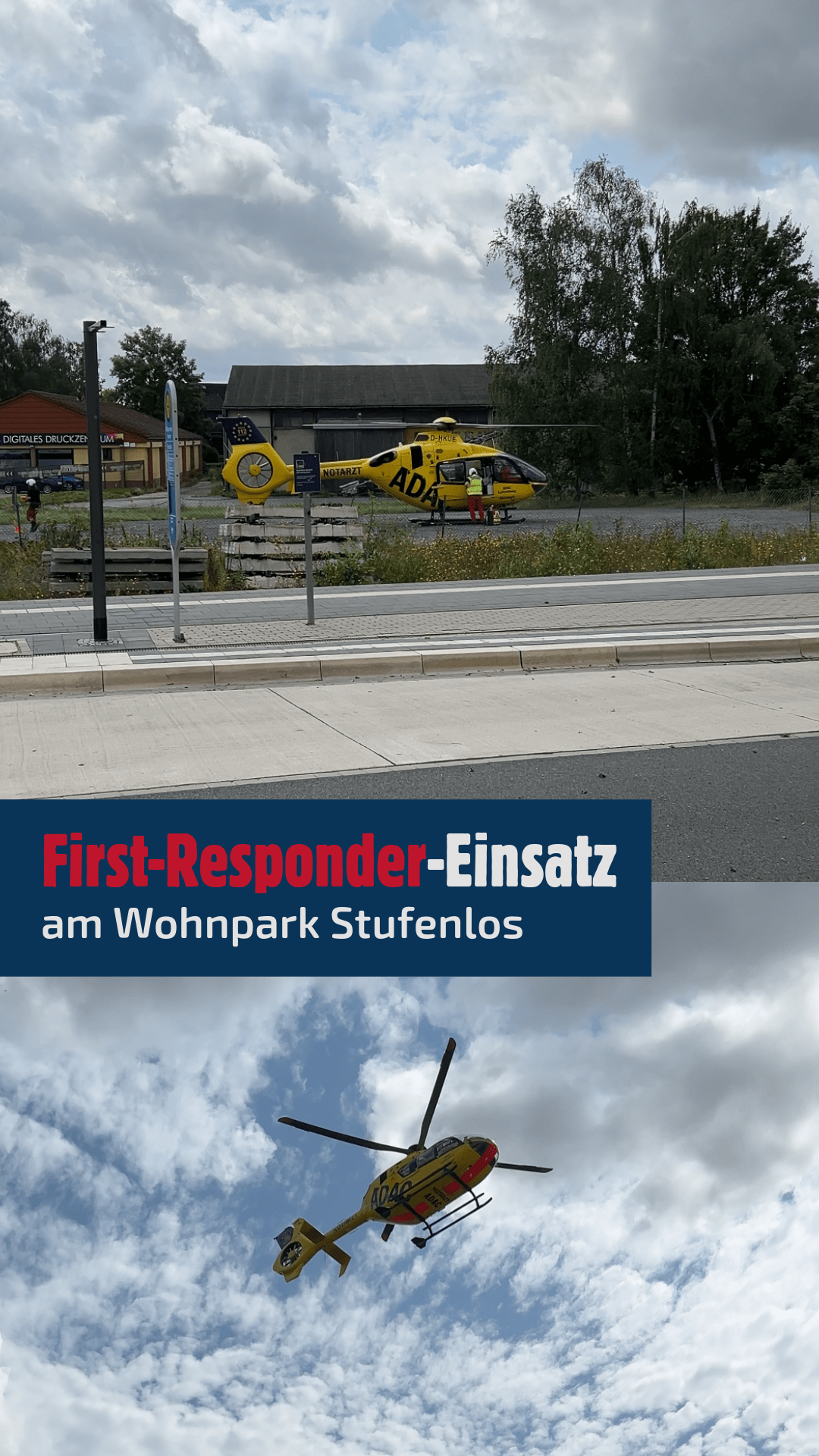 First-Responder-Einsatz am Wohnpark Stufenlos