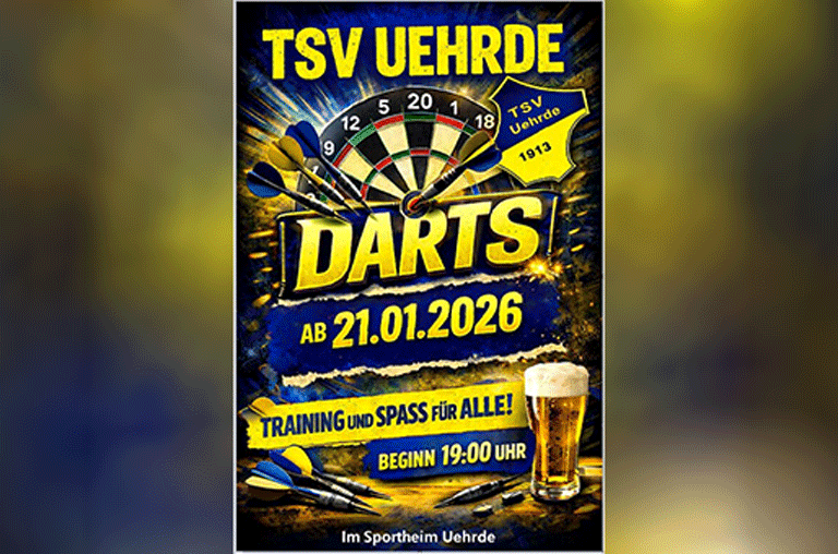 Im Sportheim des TSV Uehrde fliegen ab Ende Januar wieder die Pfeile. Der Verein erweitert sein Sportangebot um einen Dart-Abend.