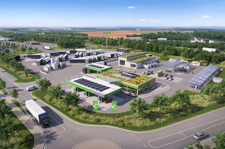 Direkt an der Autobahn A2 entsteht in Barmke bei Helmstedt ein neuer Autohof mit Tankstelle und modernem Mobilitätskonzept.