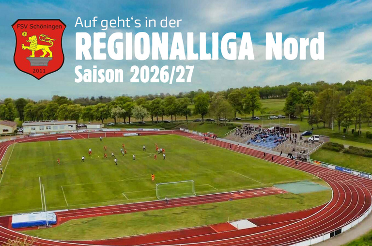 Aufmacherfoto Elmstadion mit Schriftzug FSV Schöningen Regionalliga Nord