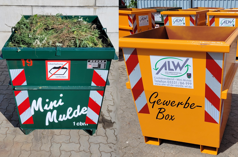 ALW bietet Mini-Mulde und Gewerbe-Box für kleine Abfallmengen