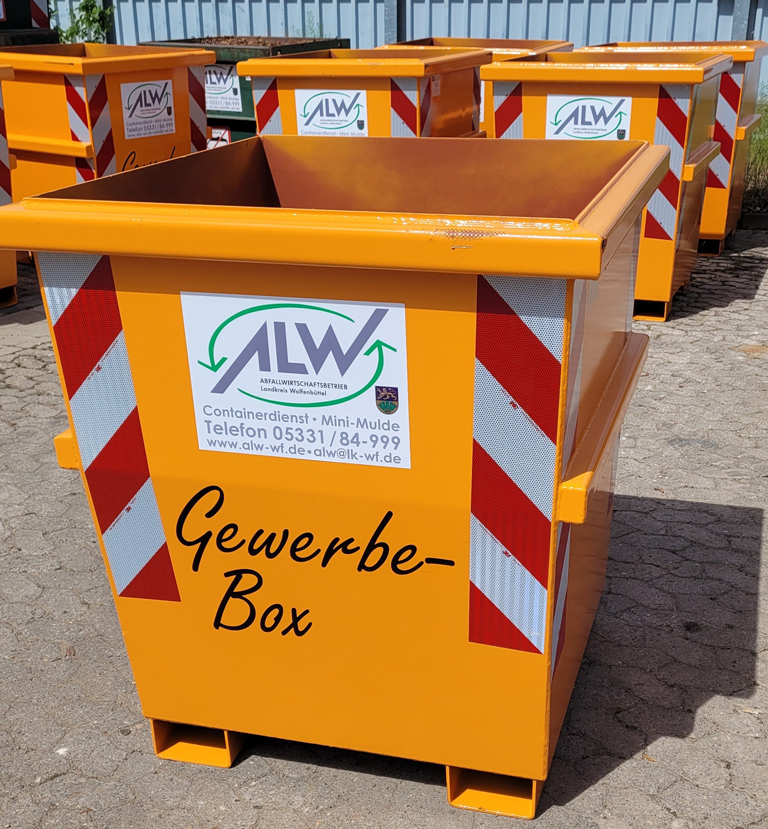 ALW bietet Mini-Mulde und Gewerbe-Box für kleine Abfallmengen