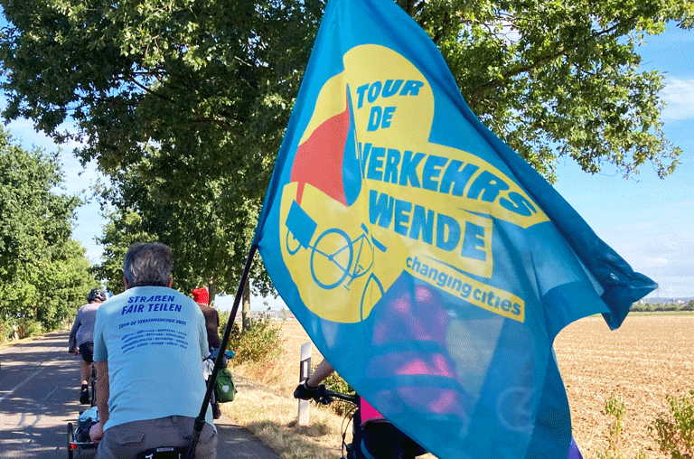 Die Tour de Verkehrswende setzt sich für die Rechte von Radfahrern ein